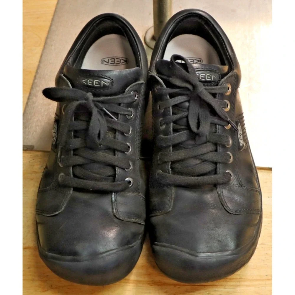 KEEN Austin Mens Black Leather Oxford Shoes Size 11.5‎ US